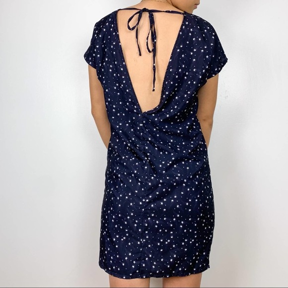 Noisy May ASOS Navy Blue Star Low Back Shift Mini Dress Size Extra Small - Picture 4 of 13
